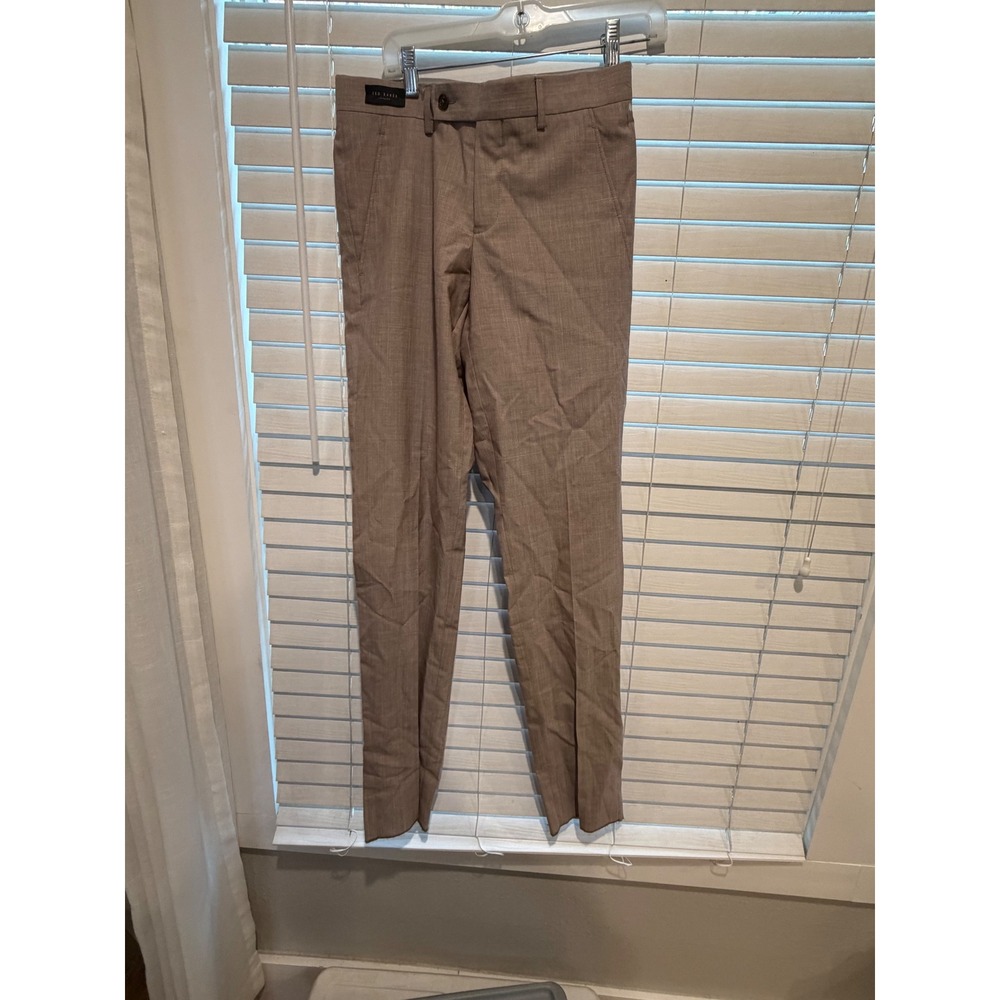 Ted Baker London Jerome Tan Brown Wool Silk Linen Dress Pants Mens 38R Italy New